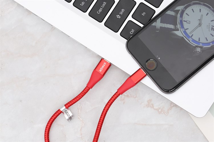 Cáp Type C - Lightning MFI 0.9m Anker PowerLine+ II A8652 Màu Đỏ