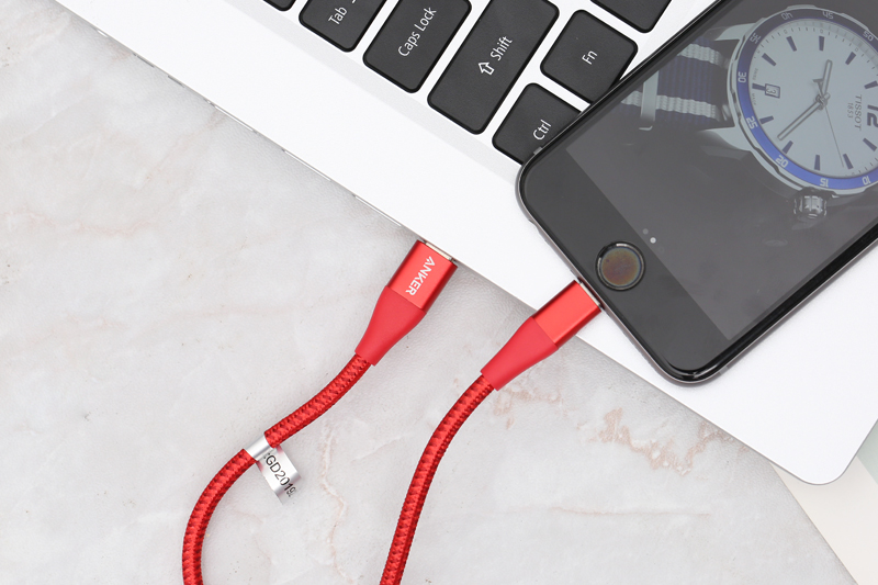 Cáp Type C - Lightning MFI 0.9m Anker PowerLine+ II A8652 Màu Đỏ