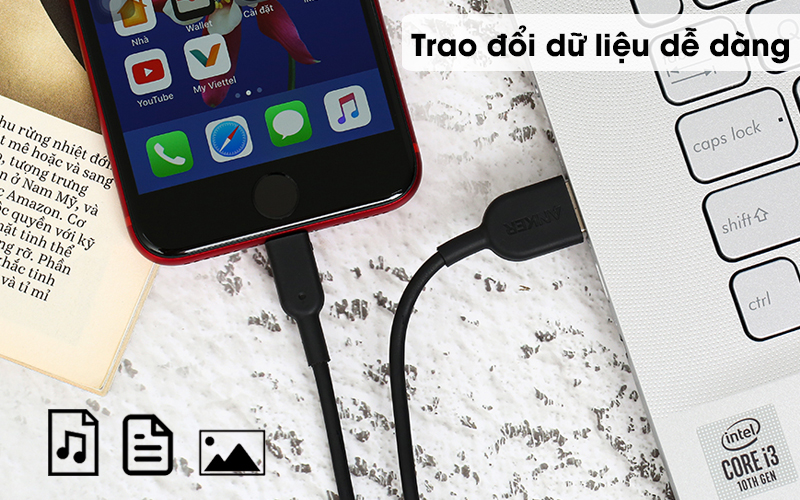 Cáp Lightning MFI 0.9m Anker Powerline II A8432 - Sao chép tài liệu, video, hình ảnh dễ dàng Cáp Lightning MFI 0.9m Anker Powerline II A8432 - Sao chép tài liệu, video, hình ảnh dễ dàng
