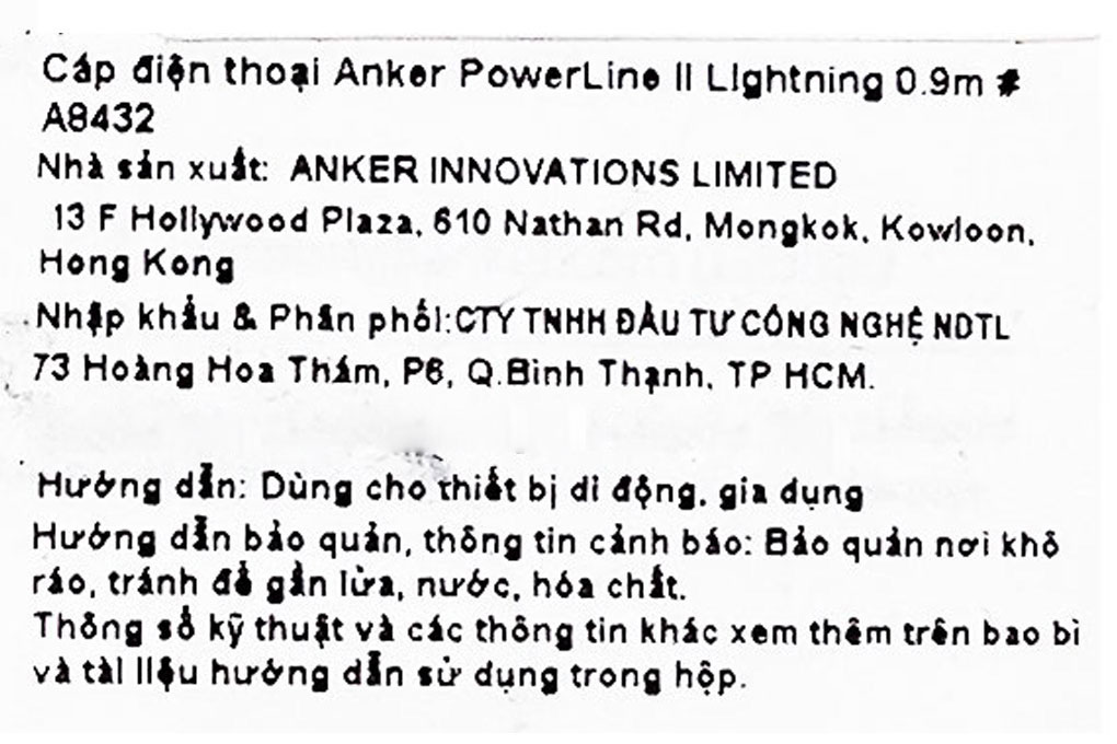 Cáp Lightning MFI 0.9m Anker Powerline II A8432 Màu Đen