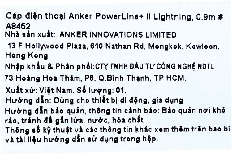 Cáp Lightning MFI 0.9m Anker PowerLine+ II A8452 Màu Đỏ