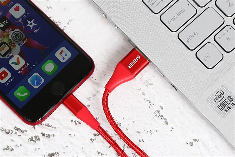 Cáp Lightning MFI 0.9m Anker PowerLine+ II A8452 Màu Đỏ