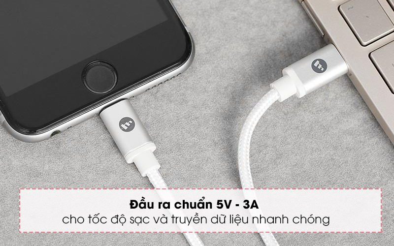Cáp Type C - Lightning MFI 1m Mophie Trắng - Đầu ra 5V-3A Cáp Type C - Lightning MFI 1m Mophie Trắng - Đầu ra 5V-3A