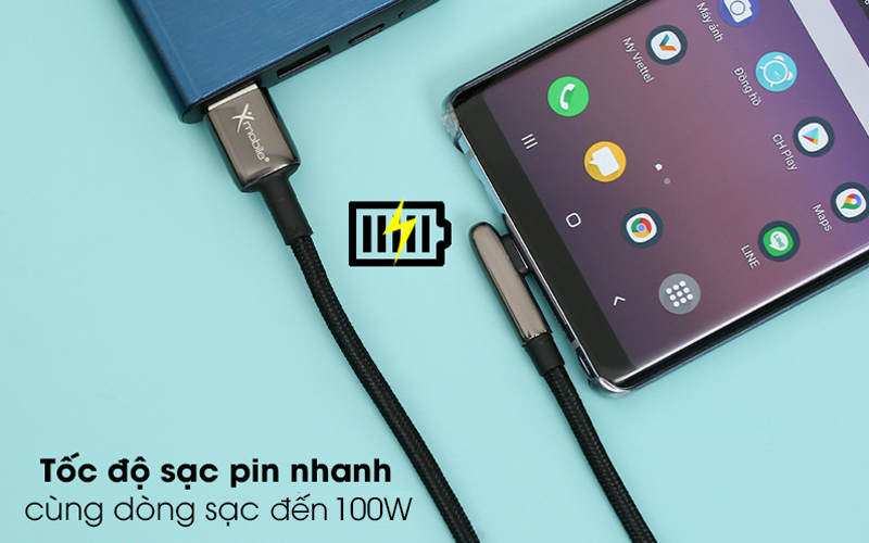 Cáp Type C 2m Xmobile FD-L01 Đen - Sạc nhanh