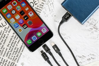 Cáp sạc và truyền dữ liệu 3 đầu USB-A - Lightning Type-C Micro USB 15W 1m Xmobile DR002 - 6