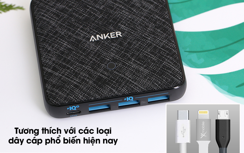 Adapter sạc 4 cổng USB Type C PD 65W Anker PowerPort Atom III Slim A2045 Đen - Tương thích với đa số cáp sạc có trên thị trường