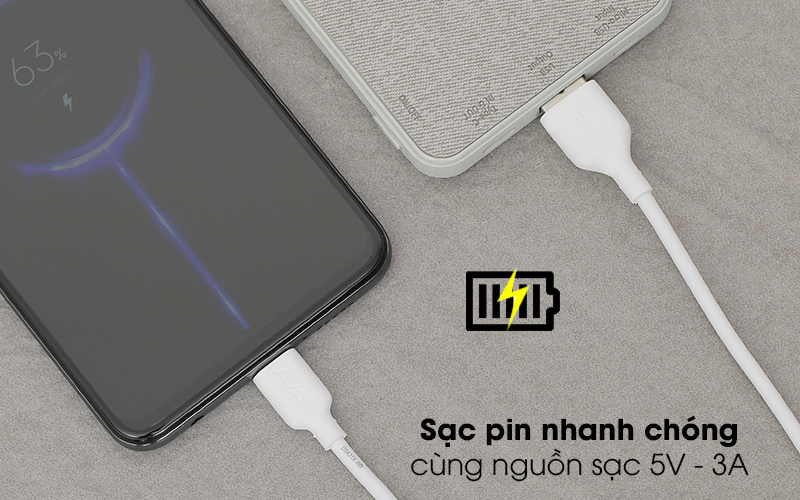 Cáp Type C 1m AVA DS431X-WB Trắng - Sạc mạnh mẽ