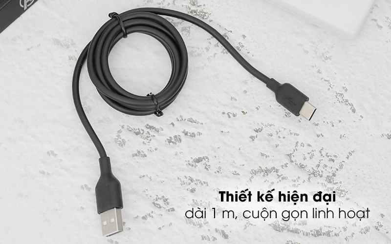 Cáp Type C 1m AVA DS447X-WB Đen - Thiết kế đẹp mắt, chiều dài 1 m tiện dụng