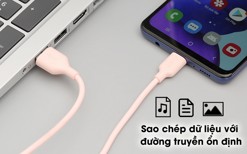 Cáp Type C 1m AVA DS448-TB/ DS449-TB - Trao đổi hình ảnh, video, tập tin linh hoạt