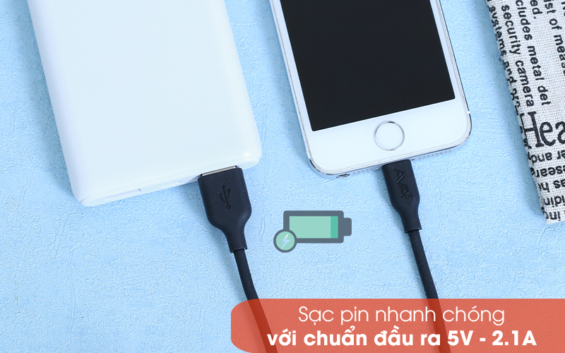 Sạc pin nhanh chóng - Cáp Lightning 1m AVA DR-L02 Đen Sạc pin nhanh chóng - Cáp Lightning 1m AVA DR-L02 Đen