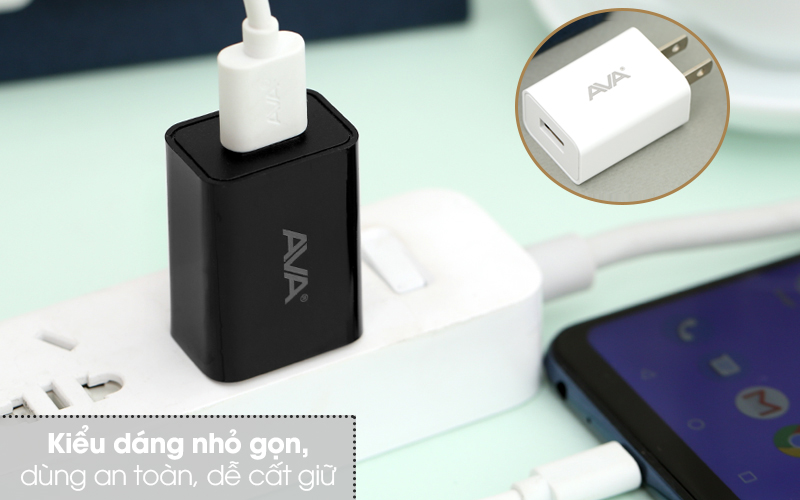 Adapter Sạc 1A AVA DS432X - Thiết kế tối giản, đẹp mắt