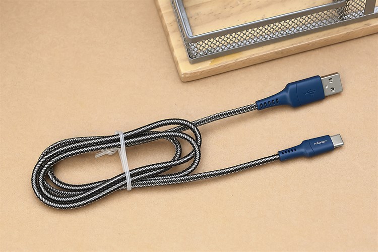 Cáp sạc và truyền dữ liệu USB-A - Type-C 15W 1m Mbest DS462X Màu Xanh Navy