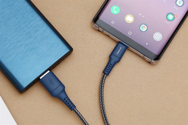 Cáp sạc và truyền dữ liệu USB-A - Type-C 15W 1m Mbest DS462X Màu Xanh Navy