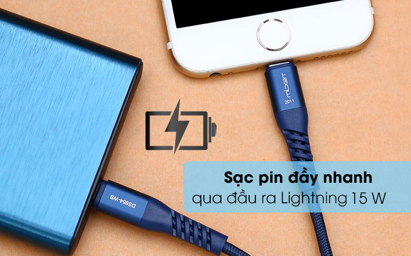 Cáp Type C - Lightning MFI 1m Mbest DS954 - Tốc độ nạp đầy pin nhanh với nguồn sạc 15W