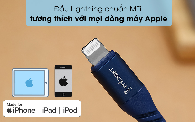 Cáp Type C - Lightning MFI 1m Mbest DS954 - Sử dụng đầu Lightning phù hợp cho những dòng máy iPhone