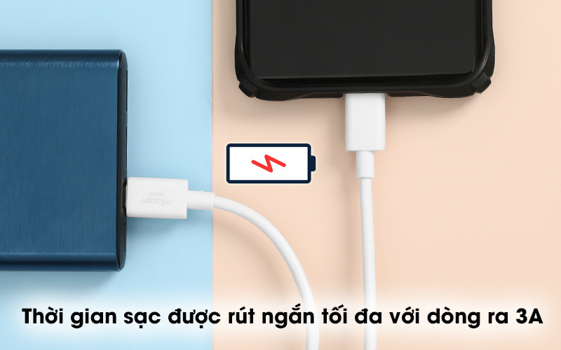 Cáp Type C - Type C 1m Mbest DS075X Trắng - Cho tốc độ sạc nhanh với nguồn ra 5V - 3A