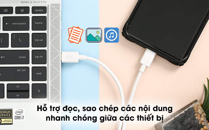 Cáp Type C - Type C 2m Mbest DS076X Trắng - Hỗ trợ đọc, sao chép các nội dung nhanh chóng giữa các thiết bị