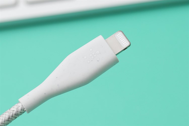 Cáp Type C - Lightning MFI 1.2m Belkin Duratex Plus F8J243 Màu Trắng