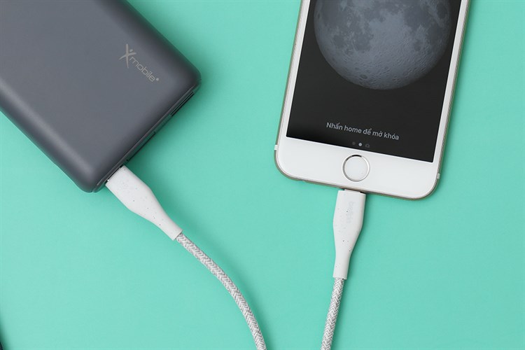 Cáp Type C - Lightning MFI 1.2m Belkin Duratex Plus F8J243 Màu Trắng