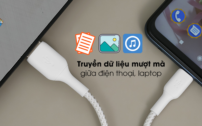 Cáp Type C 1m Belkin CAB002 - Trao đổi tài liệu, hình ảnh hay bản nhạc với tốc độ cao