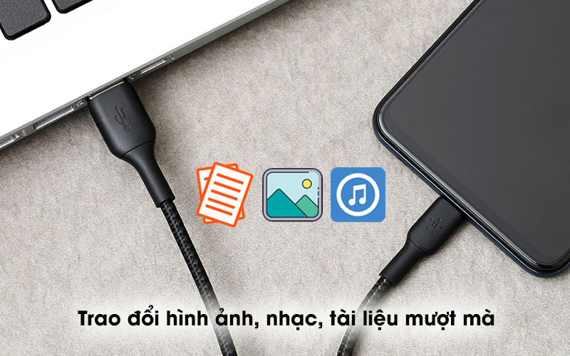 Cáp Type C 2m Belkin CAB002 - Hỗ trợ truyền dữ liệu hiệu quả