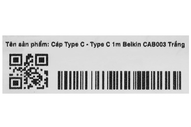 Cáp Type C - Type C 1m Belkin CAB003 Màu Trắng