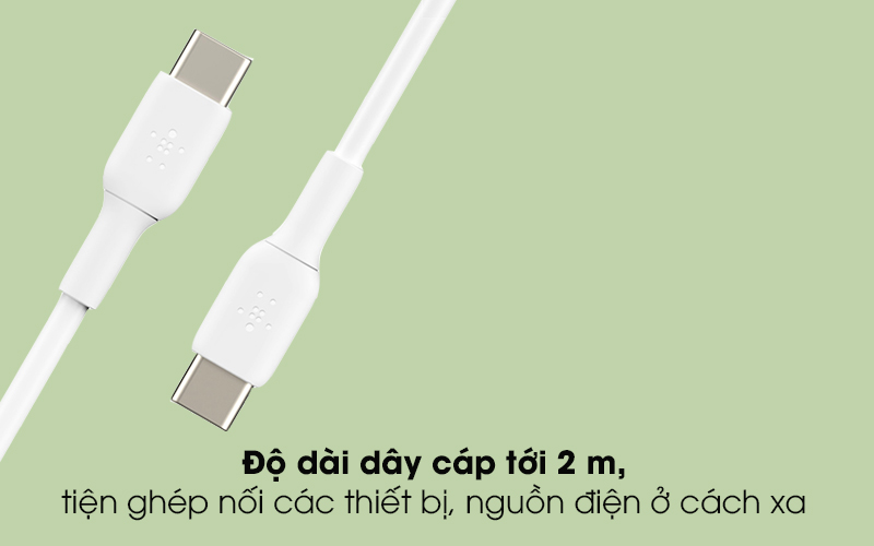 Cáp Type C - Type C 2m Belkin CAB003 - Độ dài dây cáp tới 2 m