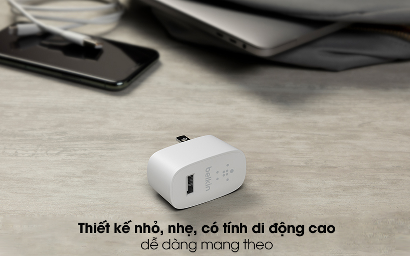 Adapter sạc 12W Belkin WCA002 Trắng - Thiết kế nhỏ, nhẹ, có tính di động cao Adapter sạc 12W Belkin WCA002 Trắng - Thiết kế nhỏ, nhẹ, có tính di động cao