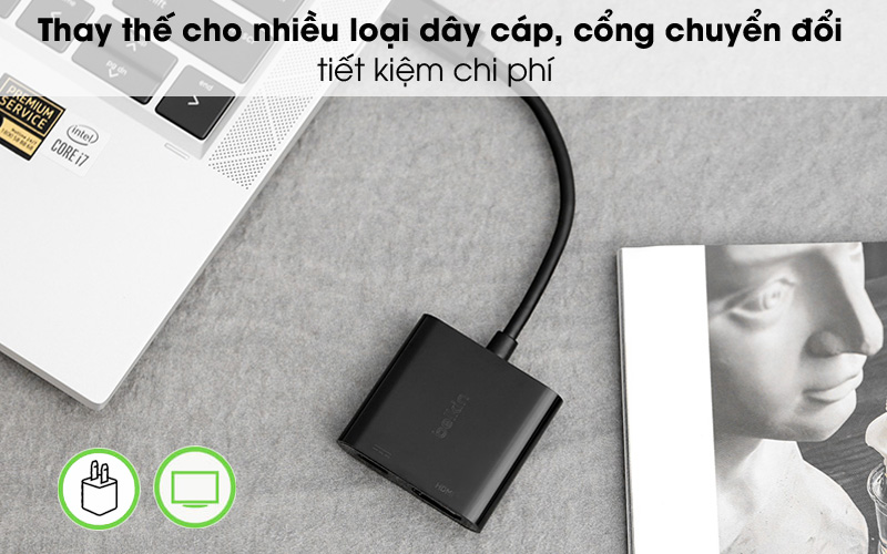 Tiết kiệm chi phí, tiện dụng - Adapter chuyển đổi Type C - HDMI Belkin AVC002 Đen Tiết kiệm chi phí, tiện dụng - Adapter chuyển đổi Type C - HDMI Belkin AVC002 Đen