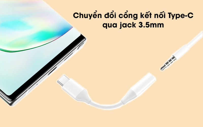Cáp chuyển đổi Type C sang 3.5mm Samsung EE-UC10JUW Trắng - Chuyên dụng chuyển đổi từ cổng USB Type-C sang đầu 3.5mm