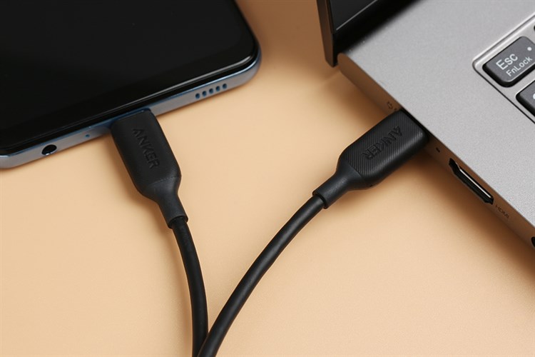 Cáp Type C - Type C 0.9m Anker PowerLine III A8852 Màu Đen