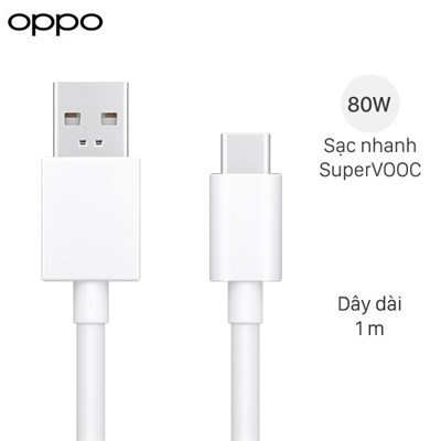 Cáp sạc nhanh và truyền dữ liệu USB-A - Type-C 80W 1m OPPO DL129