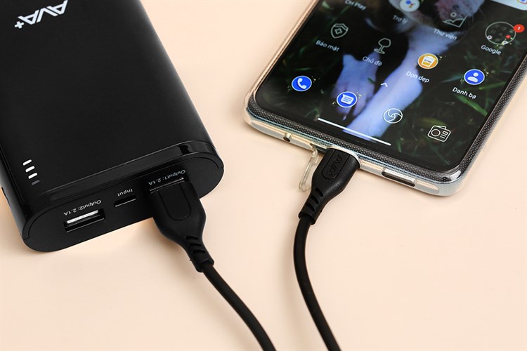 Cáp sạc và truyền dữ liệu USB-A - Type-C 15W 1m AVA+ DS07 Màu Đen