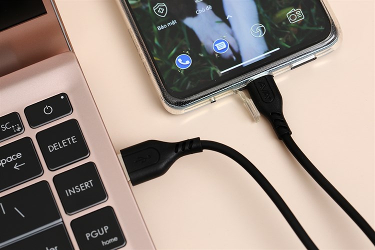 Cáp sạc và truyền dữ liệu USB-A - Type-C 15W 1m AVA+ DS07 Màu Đen