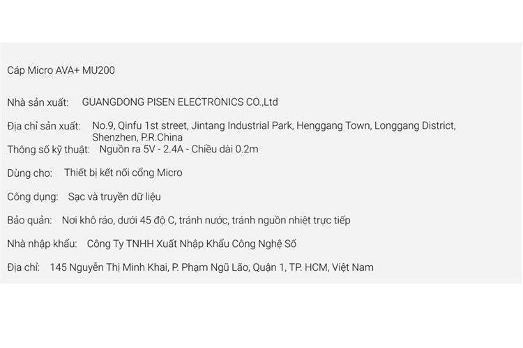 Cáp sạc và truyền dữ liệu USB-A - Micro USB 12W 0.2m AVA+ MU200 Màu Trắng