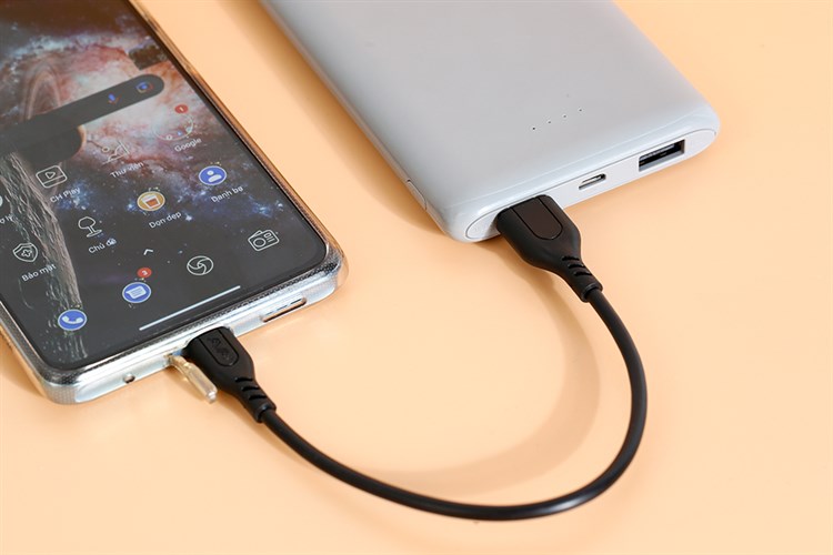 Cáp sạc và truyền dữ liệu USB-A - Type-C 15W 0.2m AVA+ DS06C Màu Đen