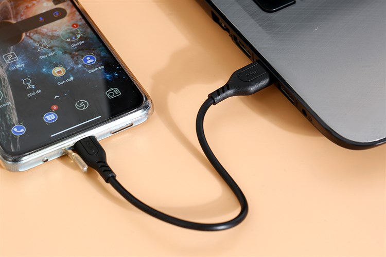 Cáp sạc và truyền dữ liệu USB-A - Type-C 15W 0.2m AVA+ DS06C Màu Đen