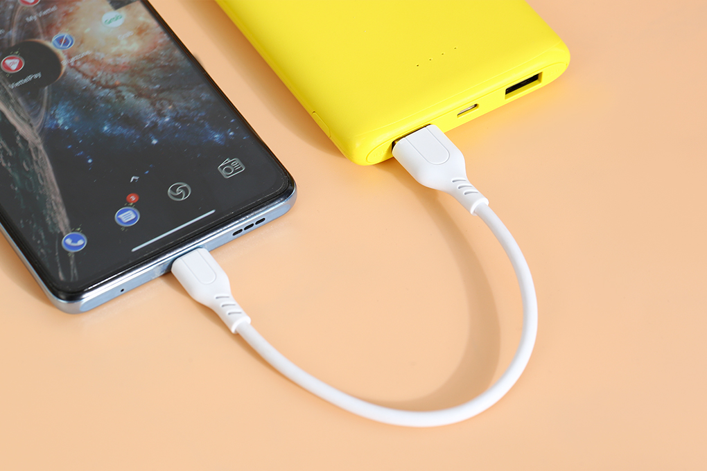 Cáp sạc và truyền dữ liệu USB-A - Type-C 15W 0.2m AVA+ DS06C Màu Trắng