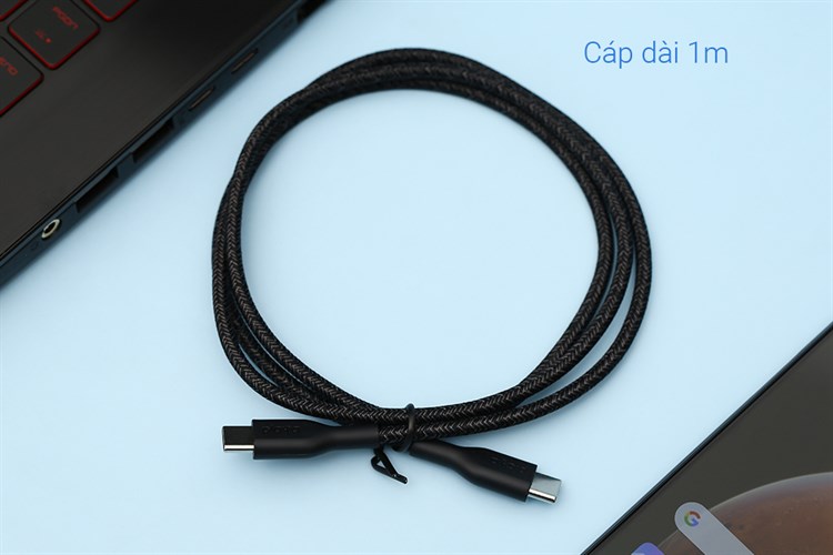Cáp Type C - Type C 1m Playa PM2004 Màu Đen