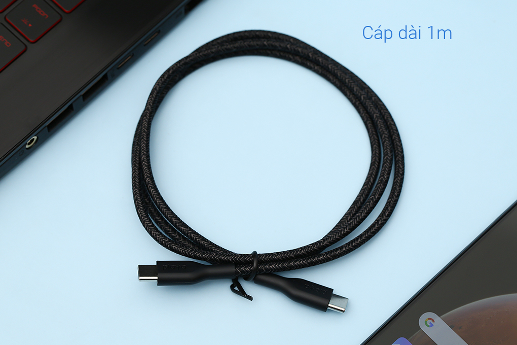 Cáp Type C - Type C 1m Playa PM2004 Màu Đen