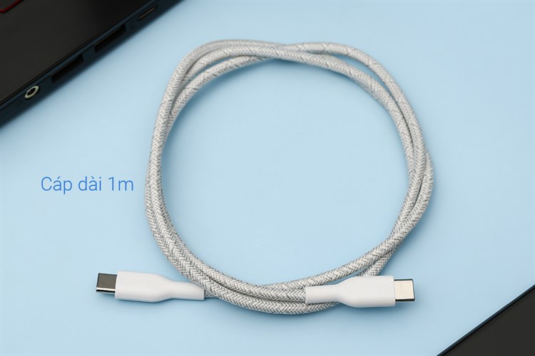 Cáp Type C - Type C 1m Playa PM2004 Màu Trắng