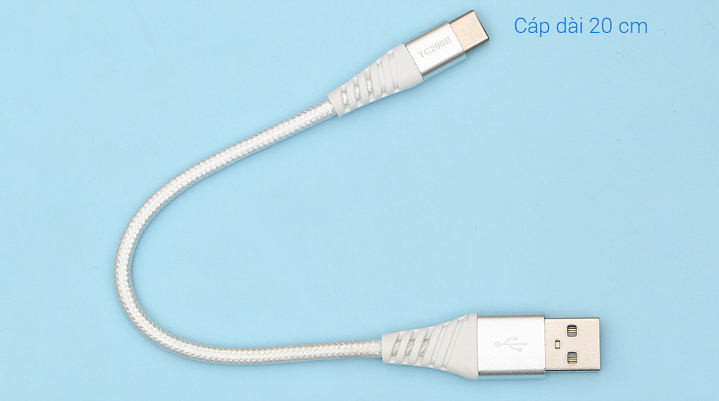Cáp Type C 20cm Xmobile TC200B - Độ dài dây
