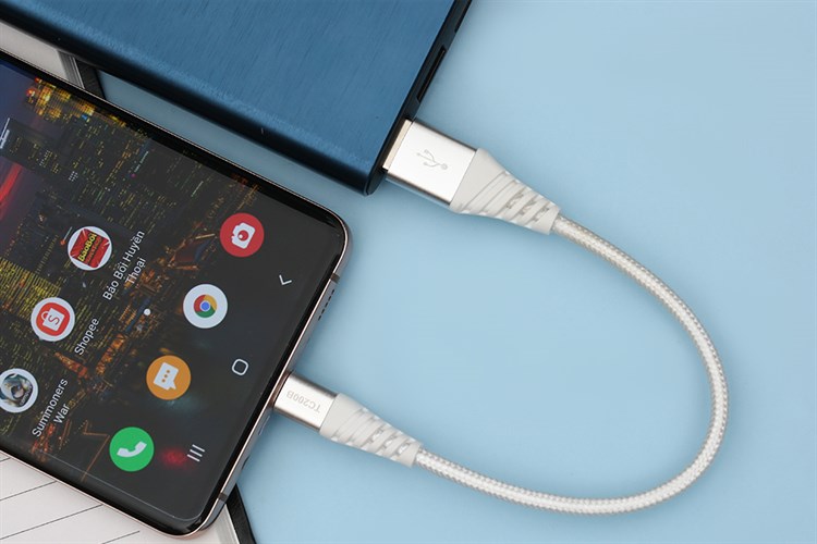 Cáp sạc và truyền dữ liệu USB-A - Type-C 15W 0.2m Xmobile TC200B Màu Trắng