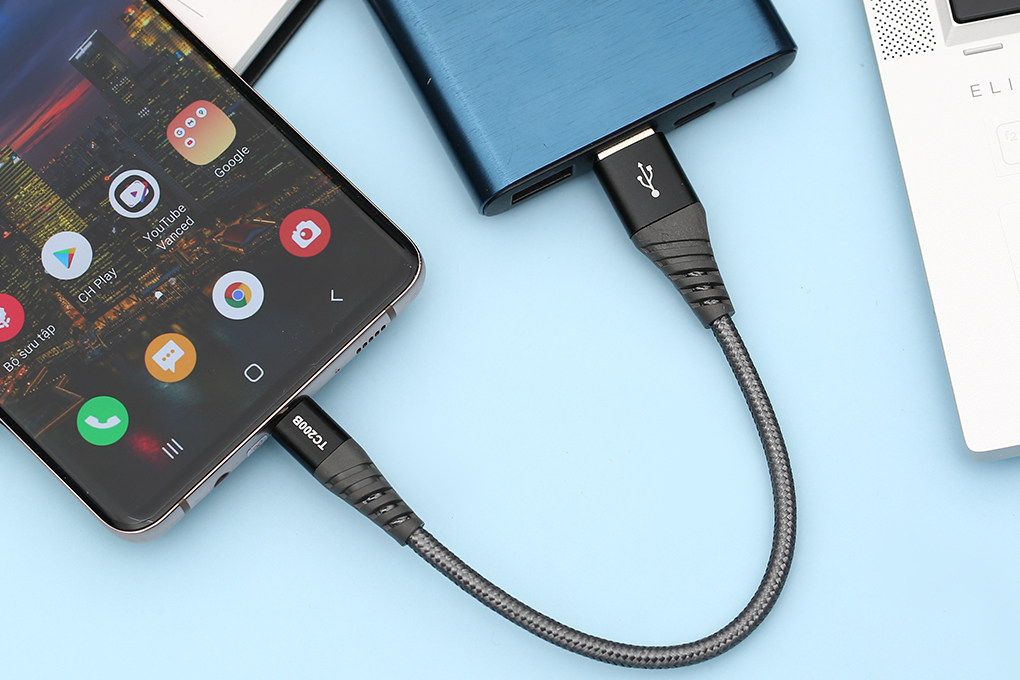 Cáp sạc và truyền dữ liệu USB-A - Type-C 15W 0.2m Xmobile TC200B Màu Xám