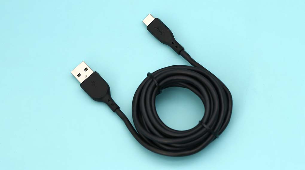 Cáp Type C 2m AVA+ DS08C - Thiết kế gọn gàng, dễ dàng cuốn gọn