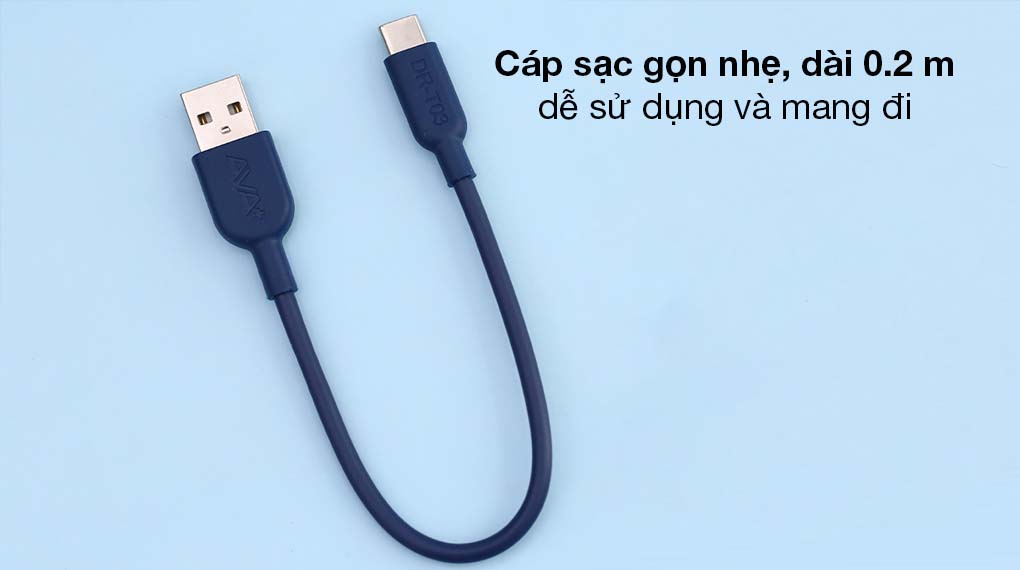 Cáp Type C 20cm AVA+ DR-T03 - Vẻ ngoài tinh giản, màu sắc thời thượng