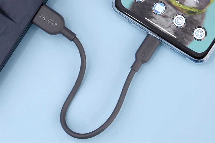 Cáp sạc và truyền dữ liệu USB-A - Type-C 15W 0.2m AVA+ DR-T03 Màu Xám