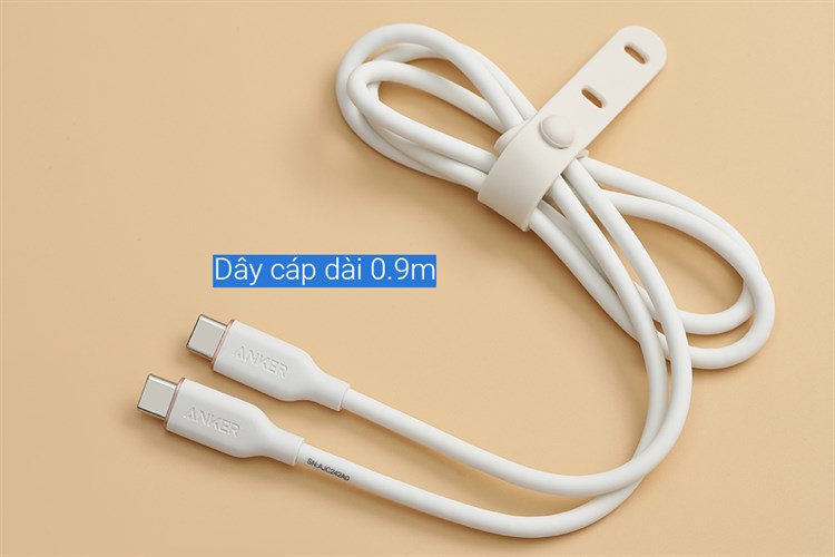 Cáp Type C - Type C 0.9m Anker PowerLine III Flow A8552 Màu Trắng