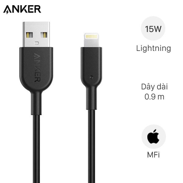 Cáp Lightning MFI  Anker A8012 - giá rẻ, chính hãng 100%