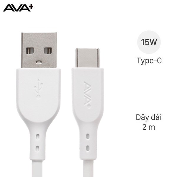 Cáp Type C 2m AVA+ DS08C